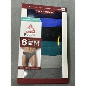 Mens Reebok Low Rise Performance Briefs 6 PACK (Size 3XL) With Contour Pouch
